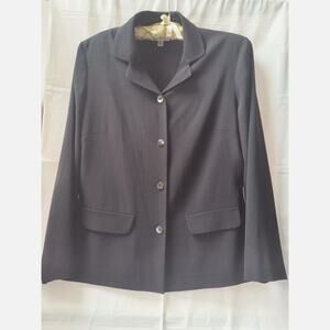 Vtg Talbots Black Single-Breasted Blazer Jacket | Workwear | Size 10